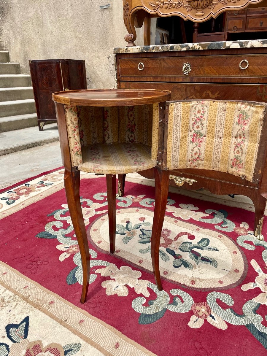 Petite Table De Salon  Cylindriques Louis XV  Transition En Acajou  XVIIIem Siècle -photo-1