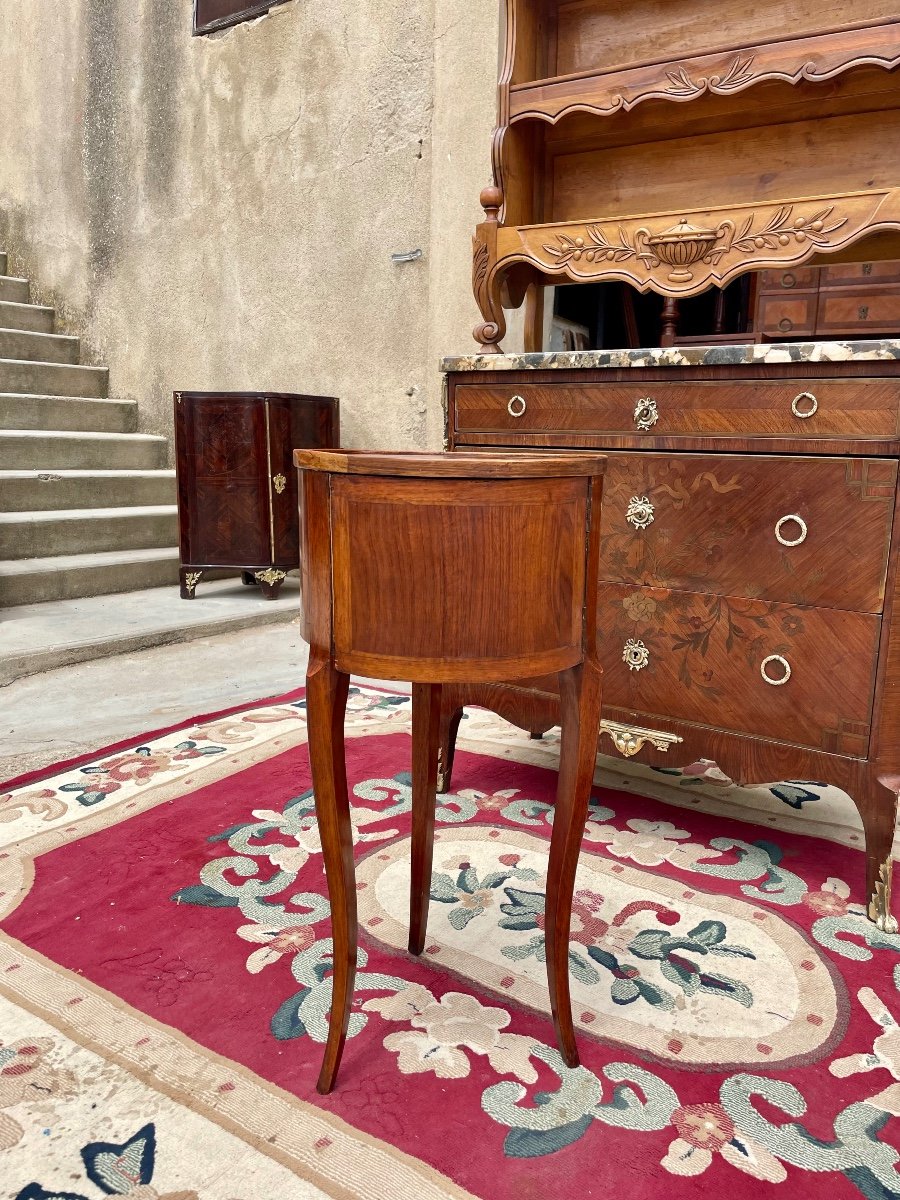 Petite Table De Salon  Cylindriques Louis XV  Transition En Acajou  XVIIIem Siècle 