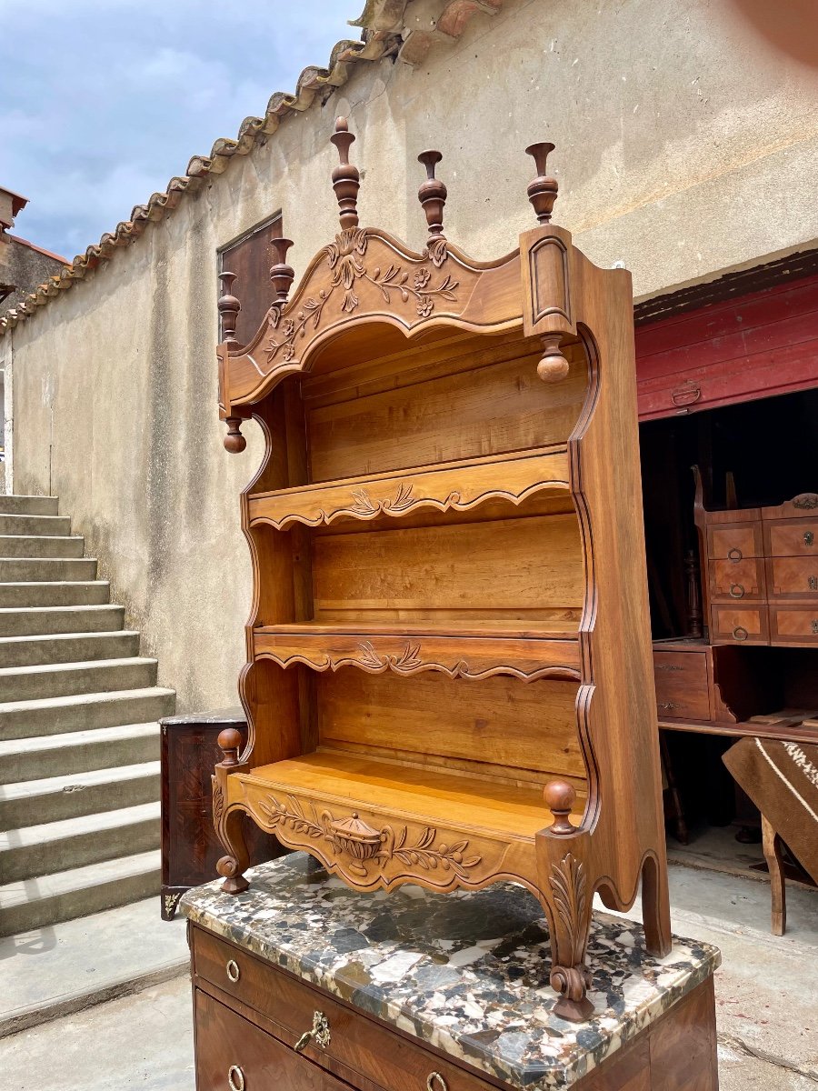 Estanier, Provençal Wall Shelf In Walnut From The 1900s.-photo-1