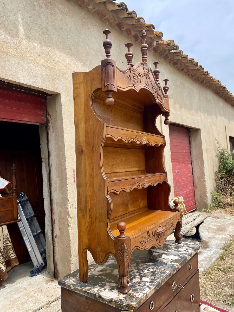 Estanier, Provençal Wall Shelf In Walnut From The 1900s.-photo-3