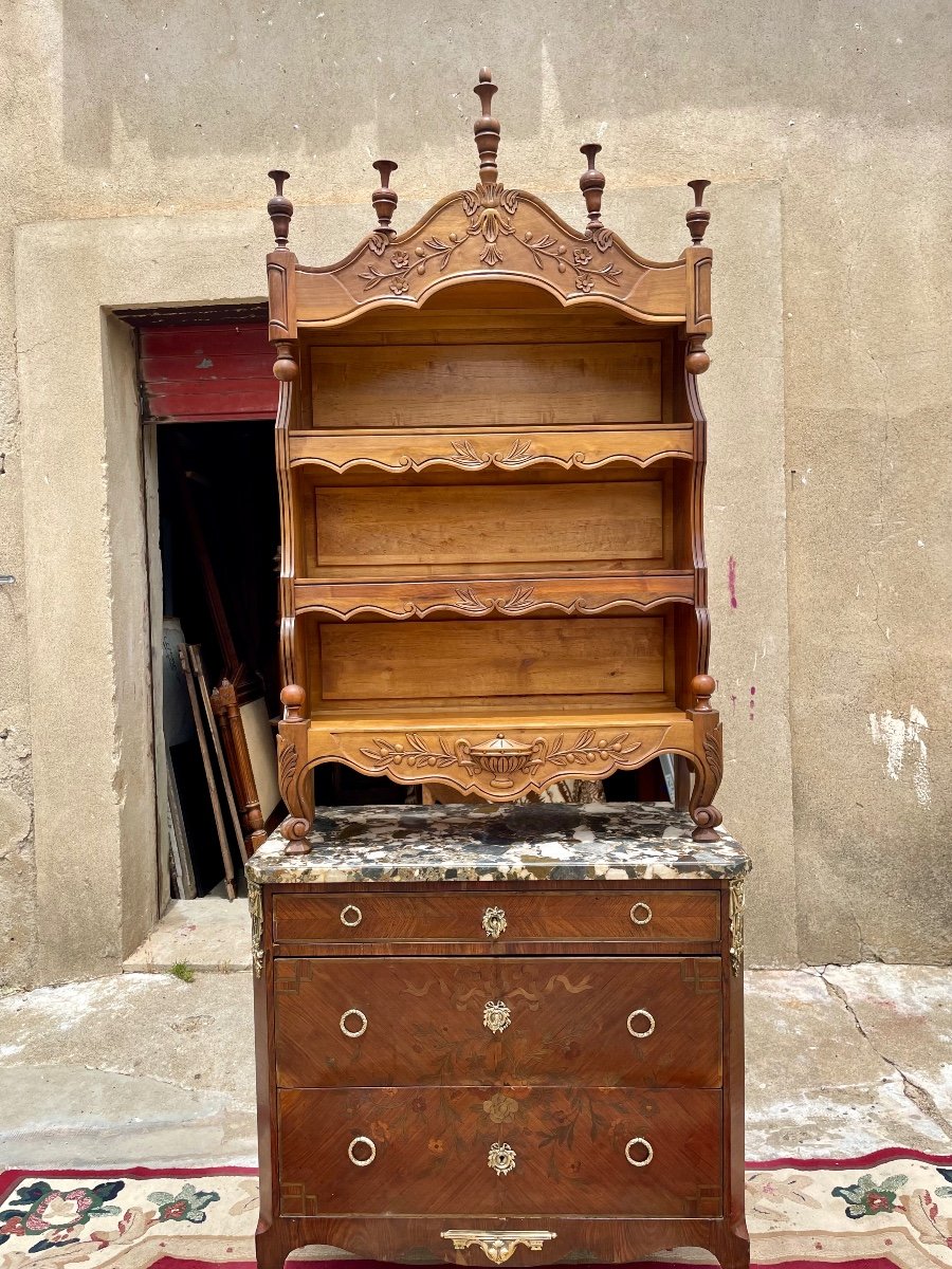 Estanier, Provençal Wall Shelf In Walnut From The 1900s.-photo-6