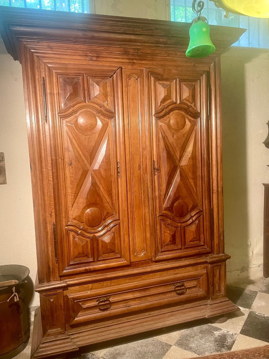 Imposante Armoire, Louis XIII, En Noyer D’époque 17em Siècle -photo-2