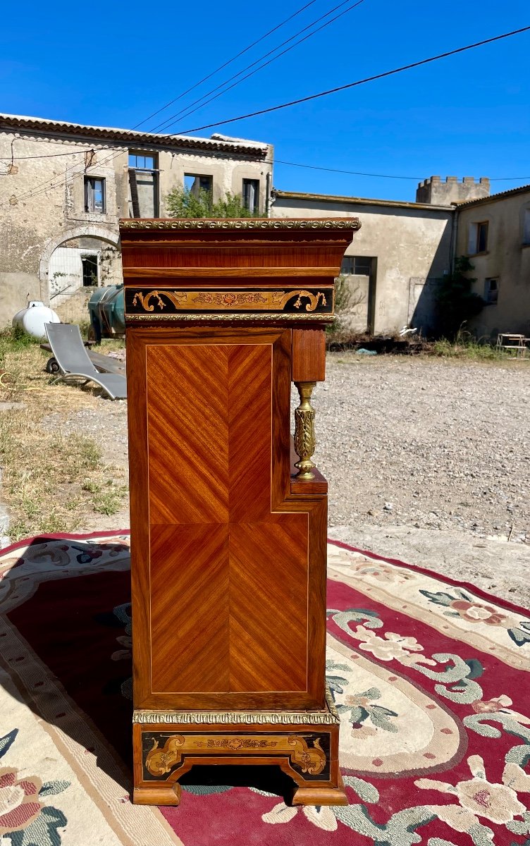 Support Unit, Louis XVI Style, In Marquetry From The 1950s.-photo-4