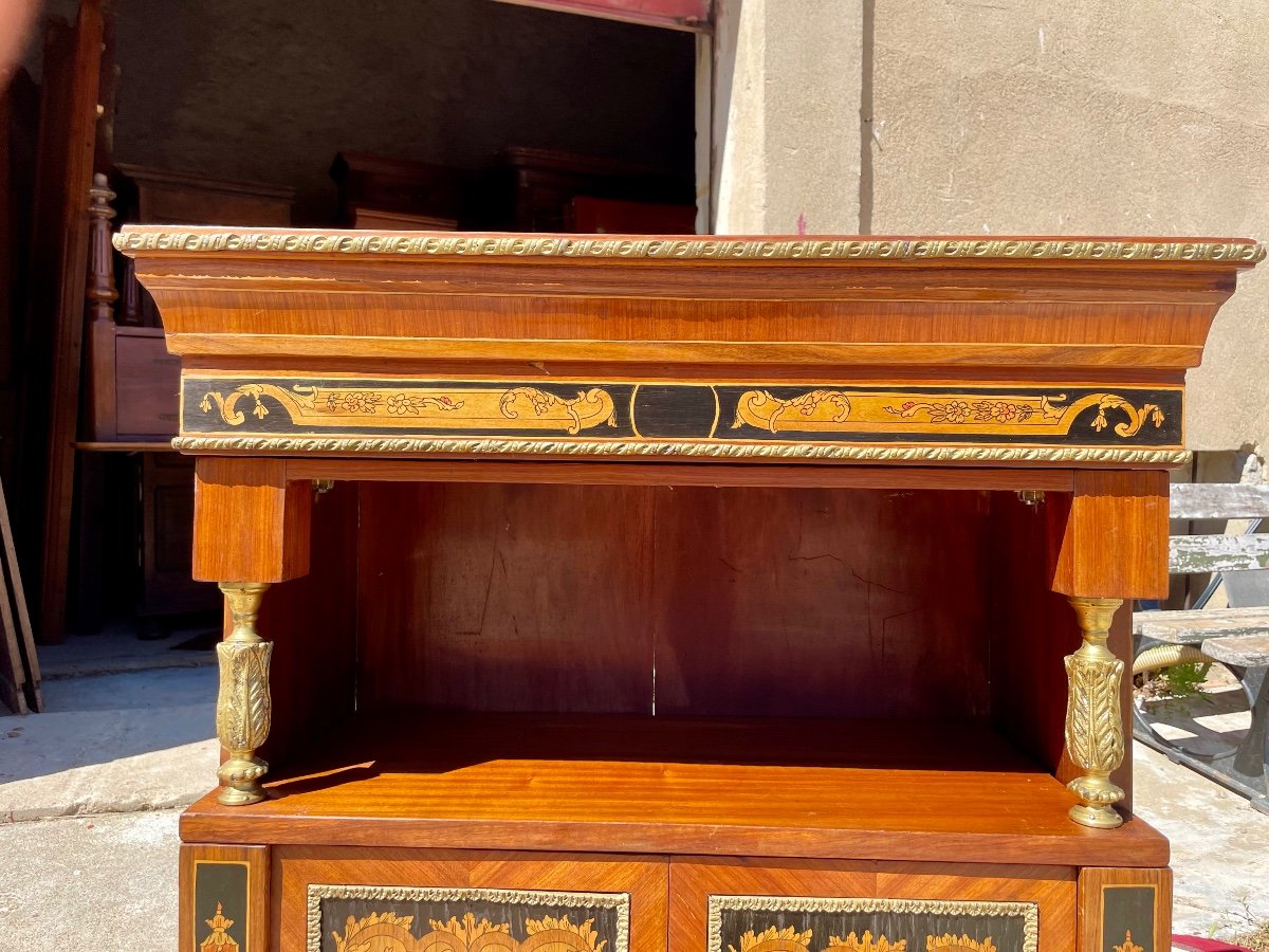 Support Unit, Louis XVI Style, In Marquetry From The 1950s.-photo-6