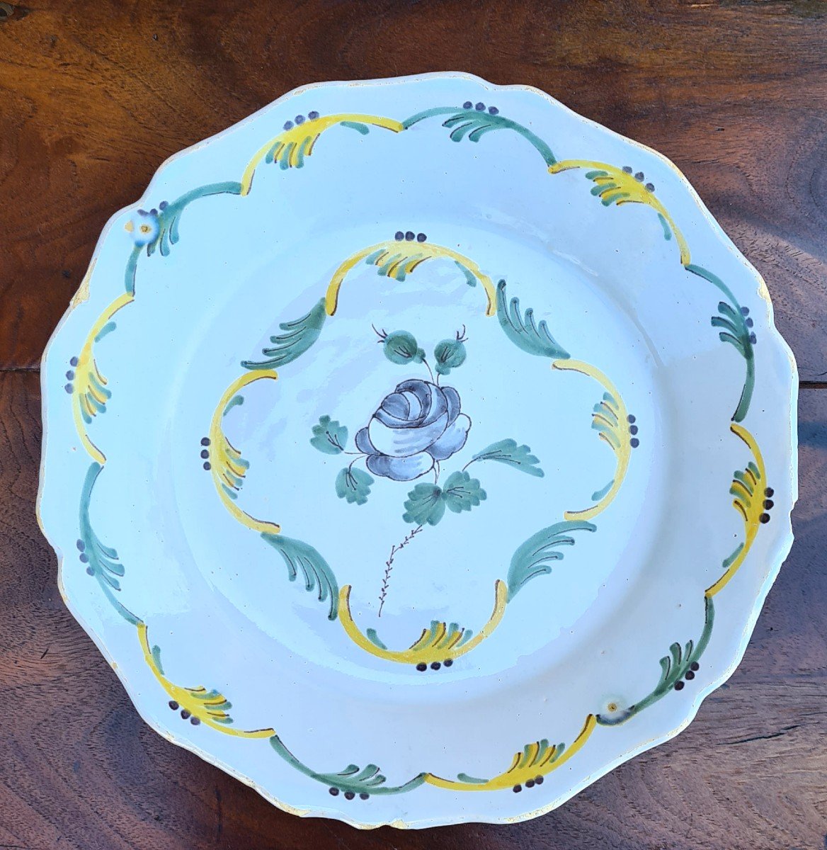 18th Century Moustier Earthenware Plate