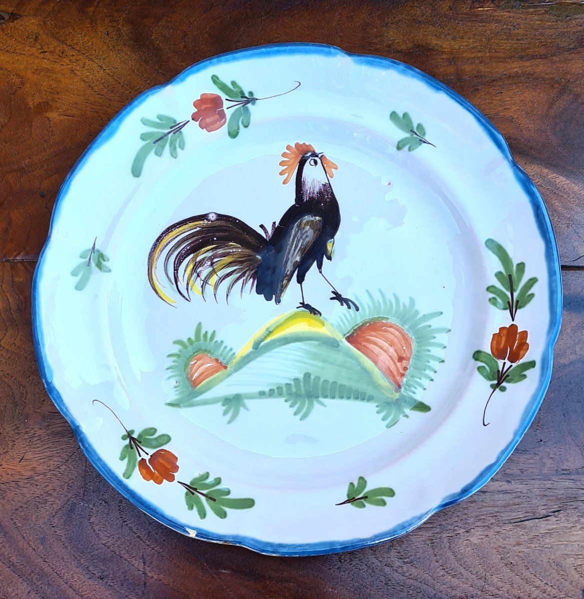 Earthenware Plate From Never And 18th Century