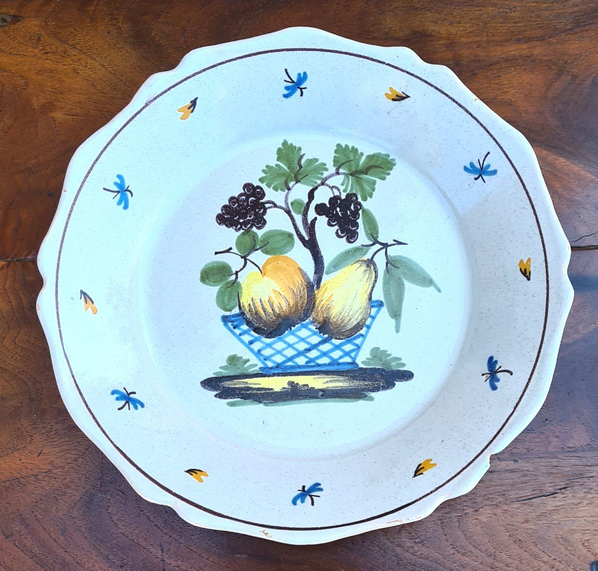 Earthenware Plate From Never And 19th Century 