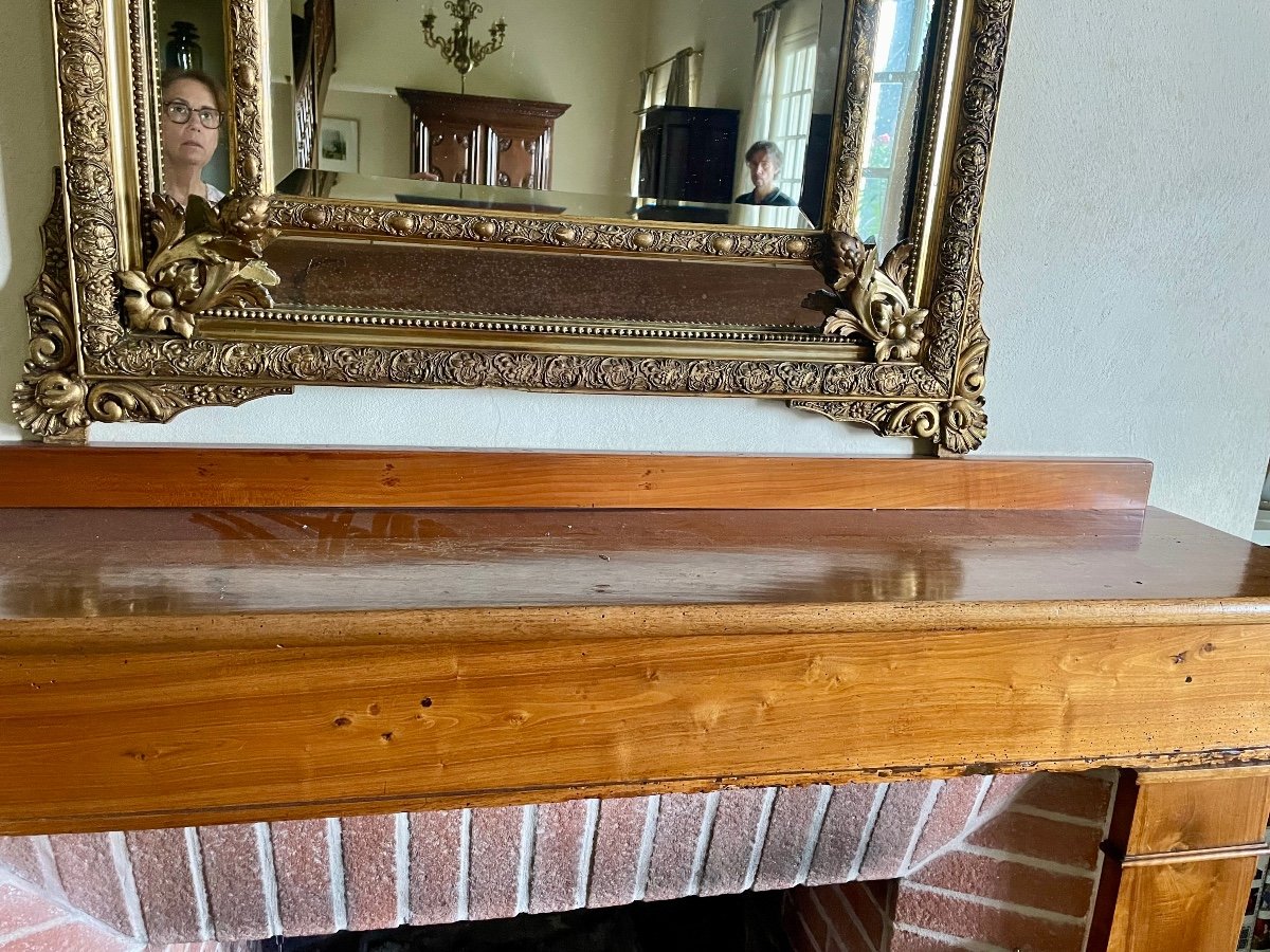 Miroir,à  Parclose ,En Bois Doré, Louis XVI D’époque XIXem Siècle -photo-4