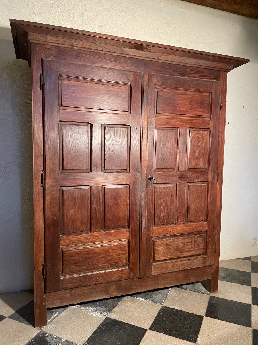 Wardrobe, Castle, Louis XIII, In Oak From The 17th Century -photo-4