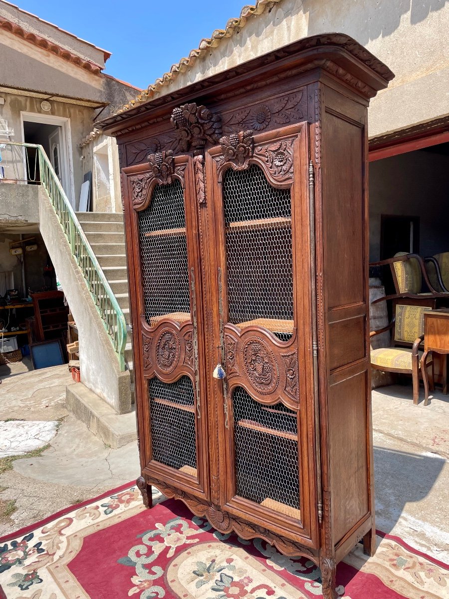 Bookcase,,, Louis XV Mesh Wedding Oak, 18th Century-photo-4