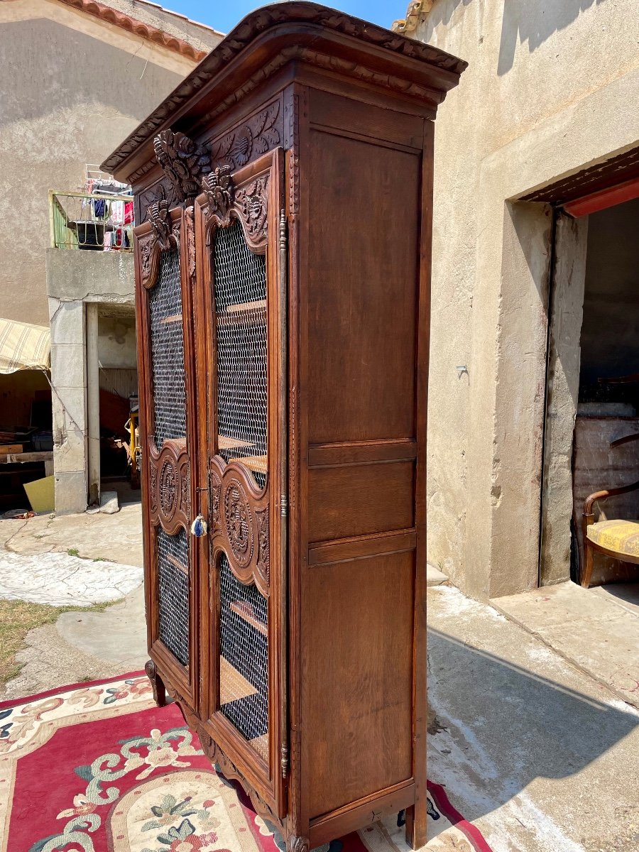 Bookcase,,, Louis XV Mesh Wedding Oak, 18th Century-photo-5