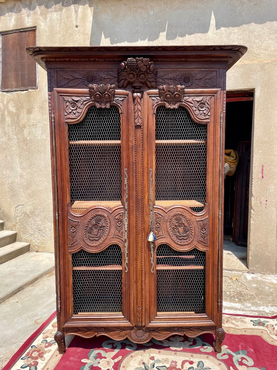 Bookcase,,, Louis XV Mesh Wedding Oak, 18th Century