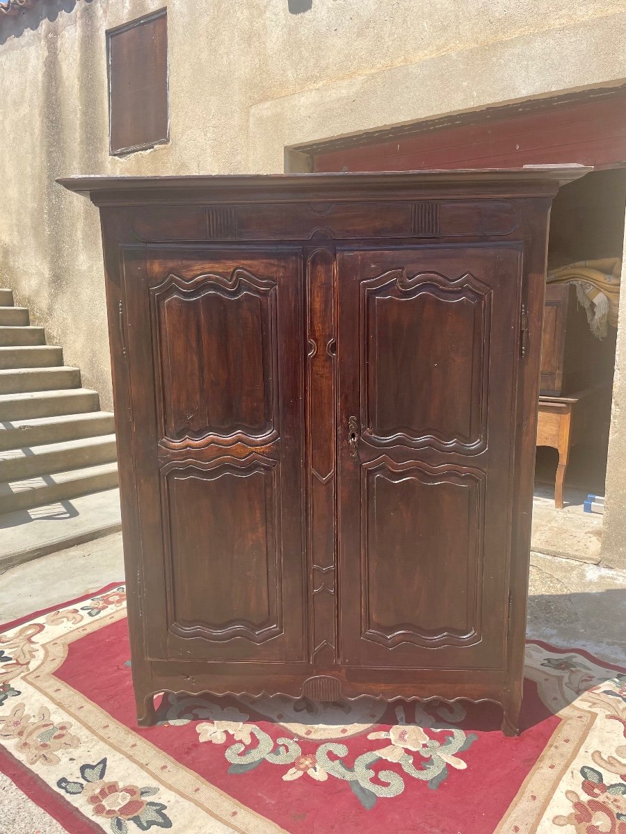 Small Louis XV Wardrobe In Walnut From The 18th Century -photo-2