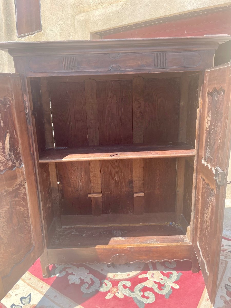 Small Louis XV Wardrobe In Walnut From The 18th Century -photo-2