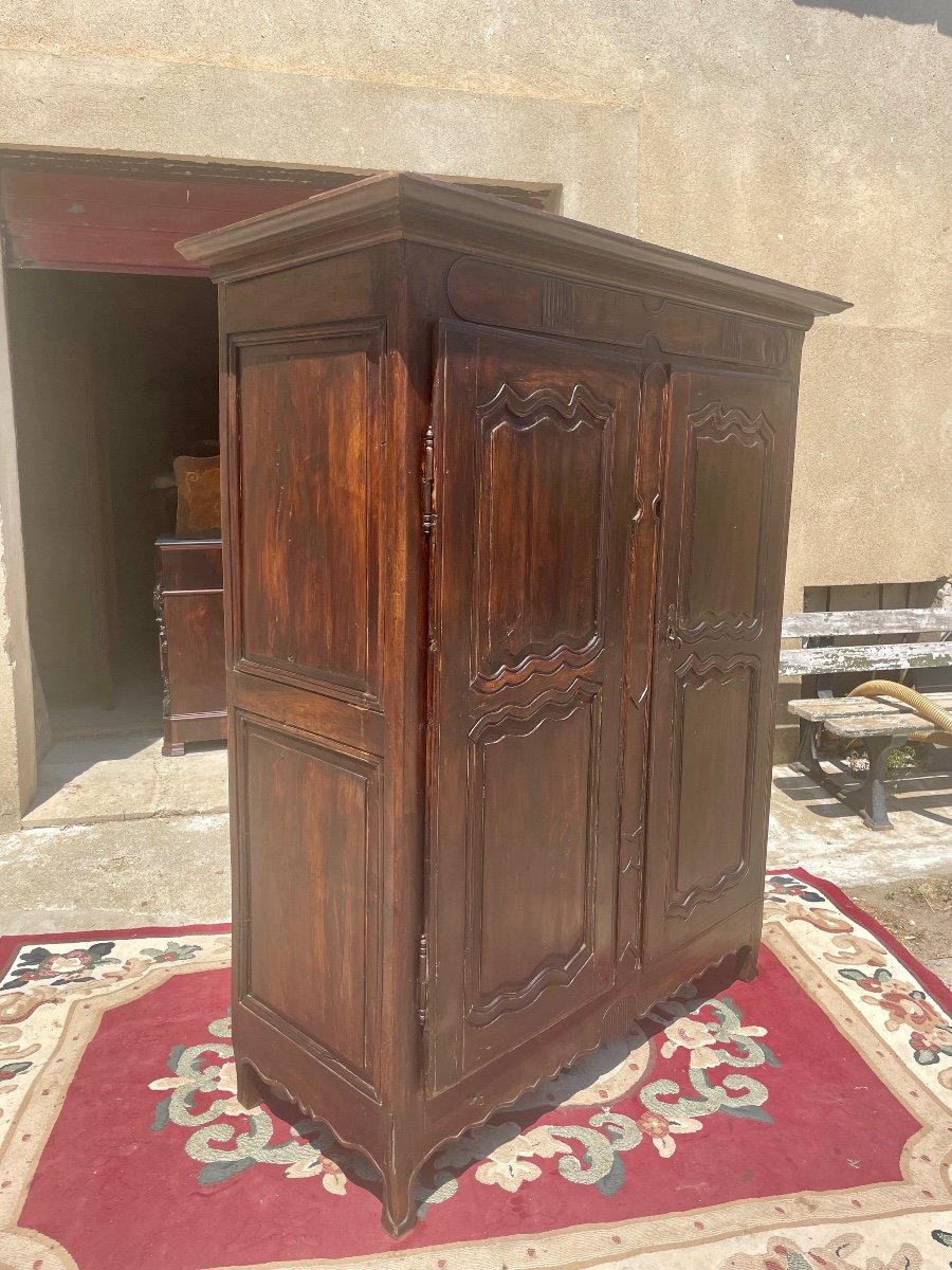 Small Louis XV Wardrobe In Walnut From The 18th Century -photo-5