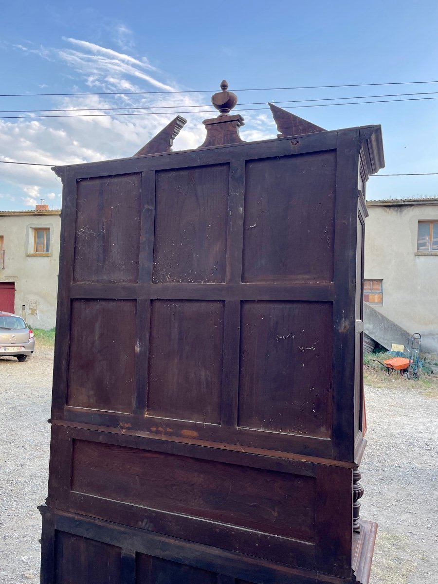 Buffet, Four Louis XIII Style Chateau Doors In Oak, 19th Century.-photo-7