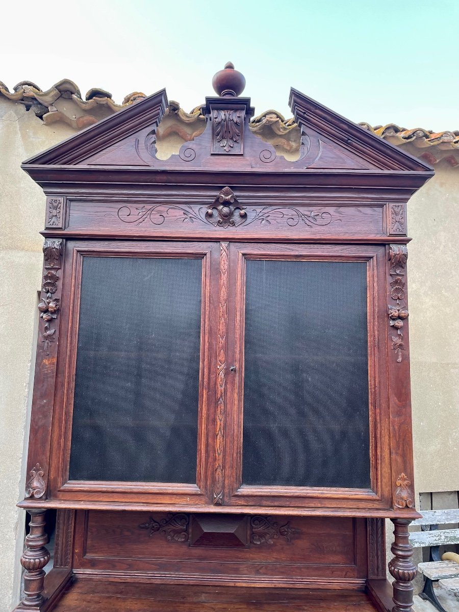 Buffet, Four Louis XIII Style Chateau Doors In Oak, 19th Century.-photo-3