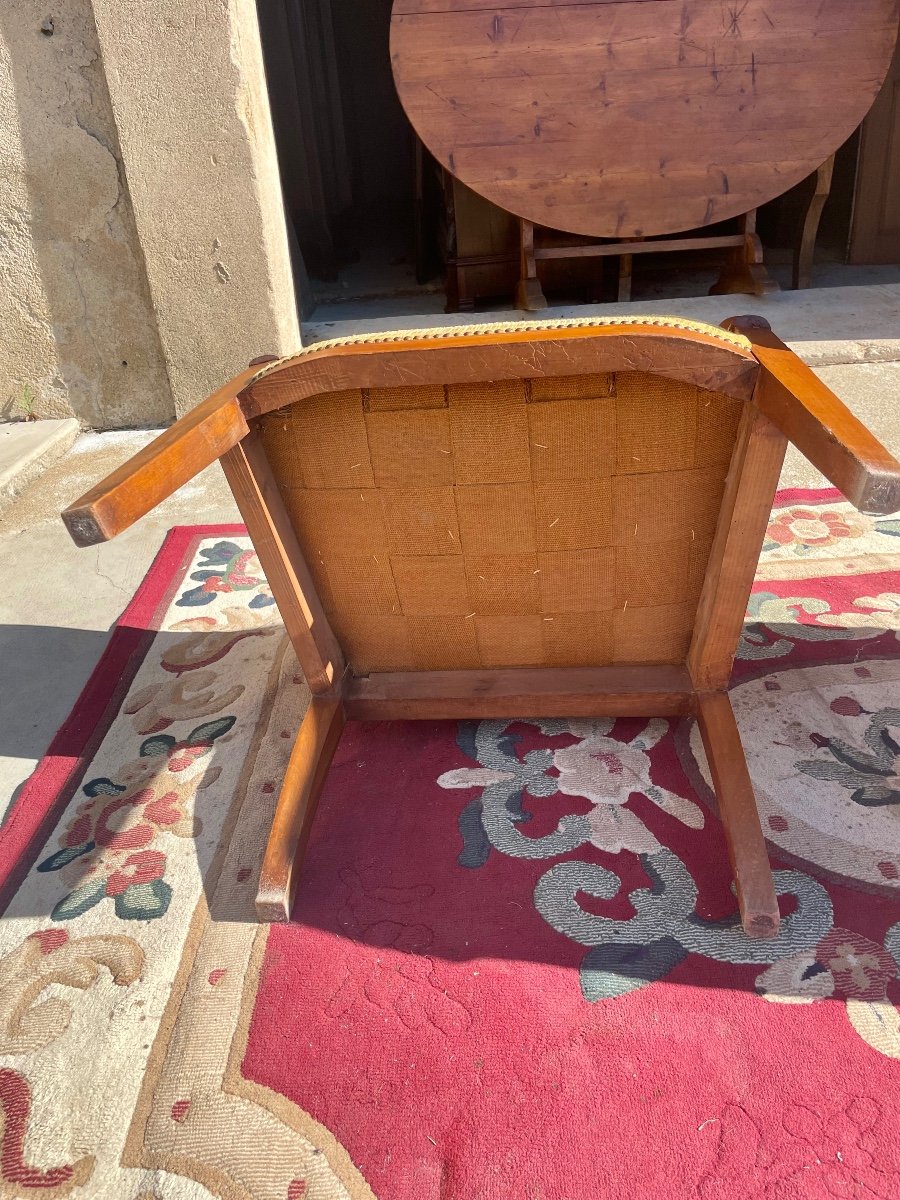 Pair Of Empire Bergère Armchairs In Solid Mahogany From The 19th Century -photo-4