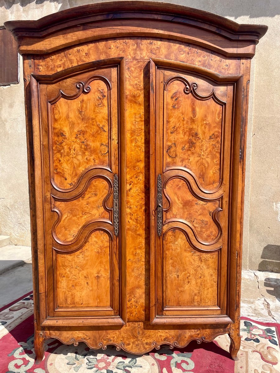 Armoire Bressane Louis XV En Noyer XVIIIem Siècle -photo-2