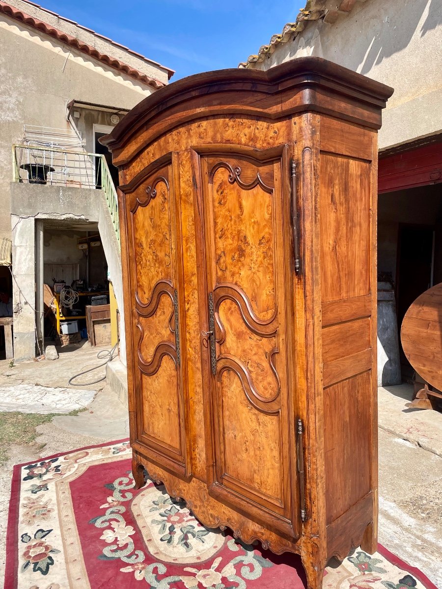 Armoire Bressane Louis XV En Noyer XVIIIem Siècle -photo-3