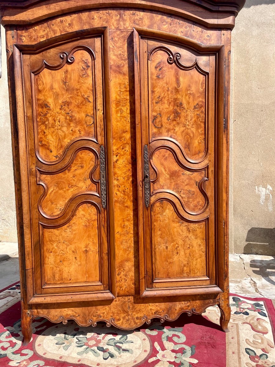 Armoire Bressane Louis XV En Noyer XVIIIem Siècle -photo-2