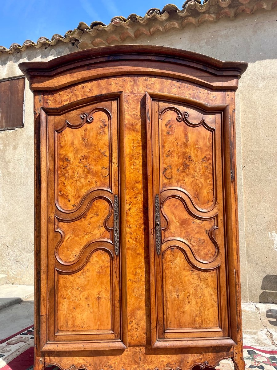 Armoire Bressane Louis XV En Noyer XVIIIem Siècle -photo-3