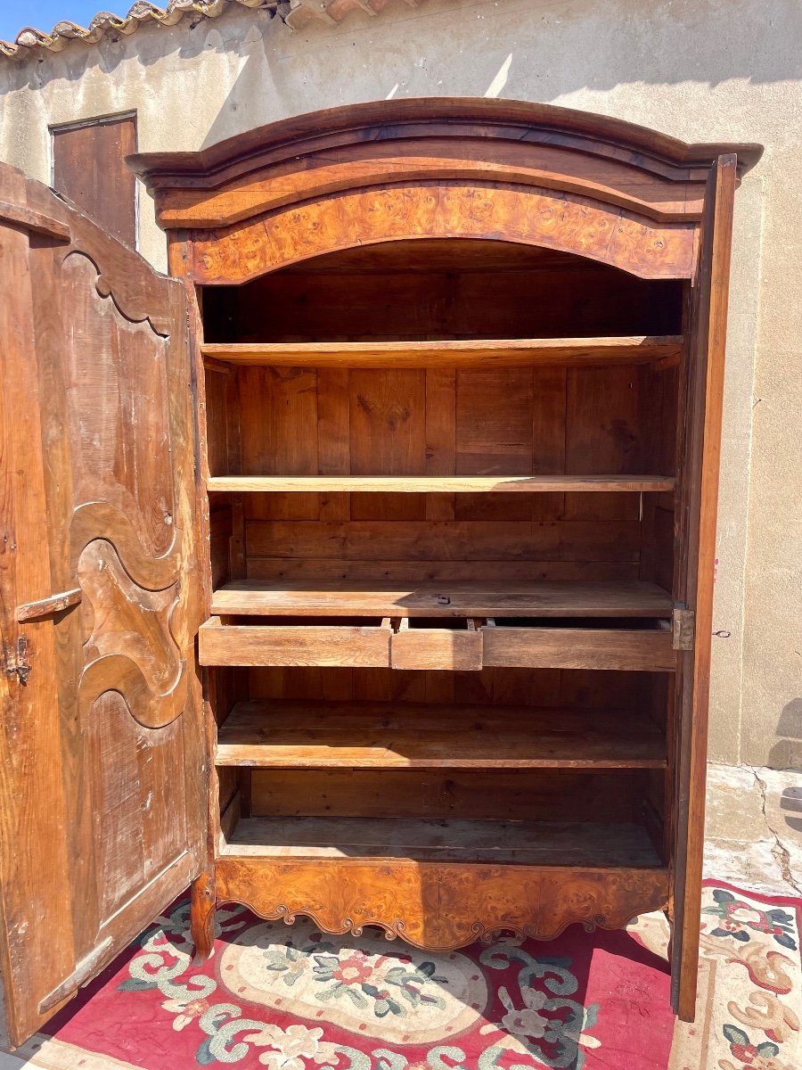 Armoire Bressane Louis XV En Noyer XVIIIem Siècle -photo-7