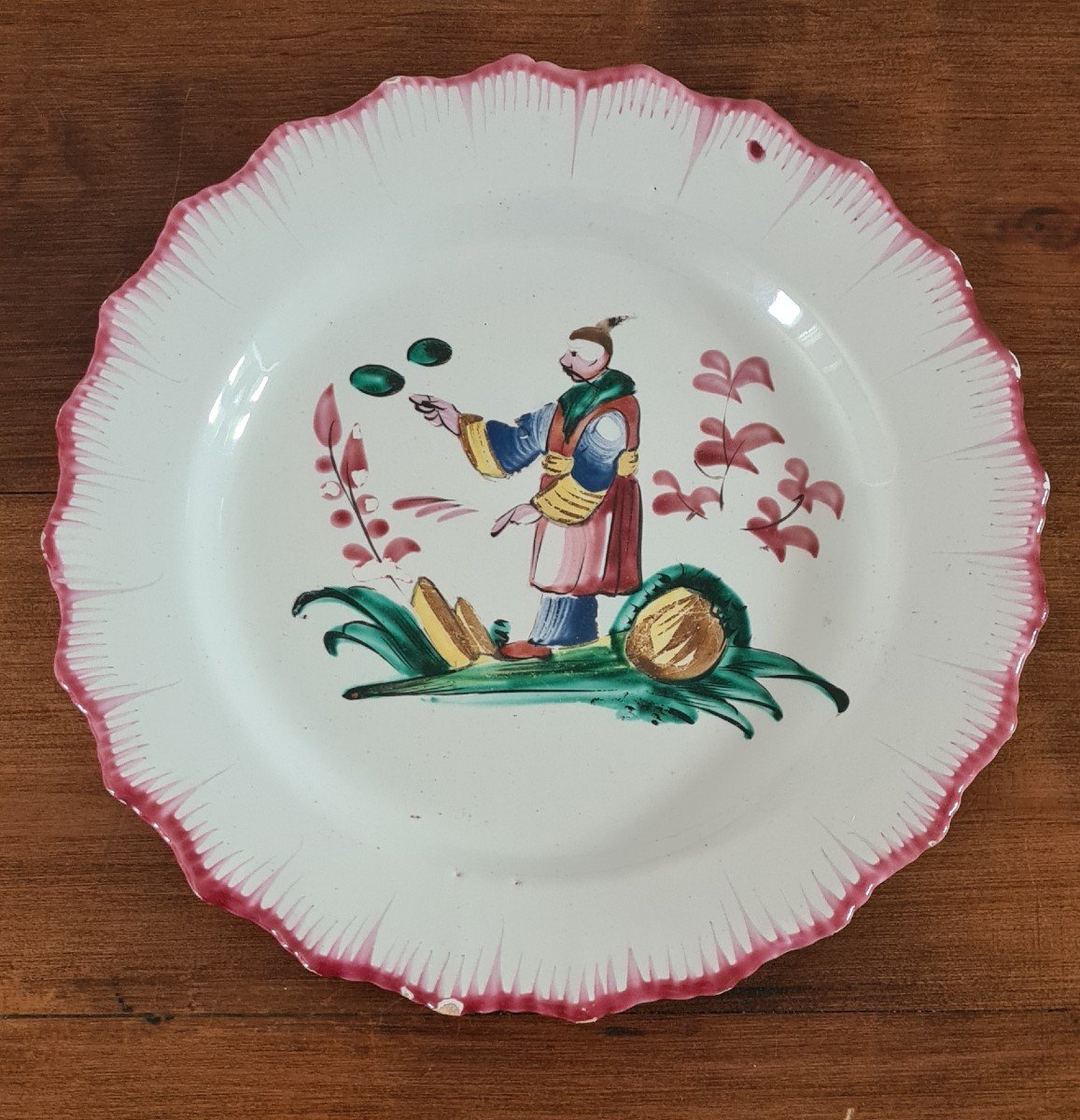 Plate With Chinese Decoration From Lunéville, 19th Century