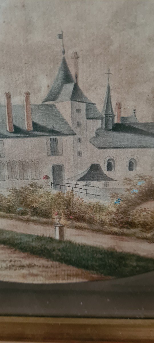 Aquarelle Par Adélaïde Du Château d'Ardenay 1824-photo-2