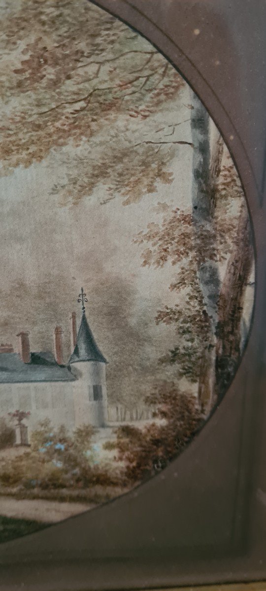 Aquarelle Par Adélaïde Du Château d'Ardenay 1824-photo-3