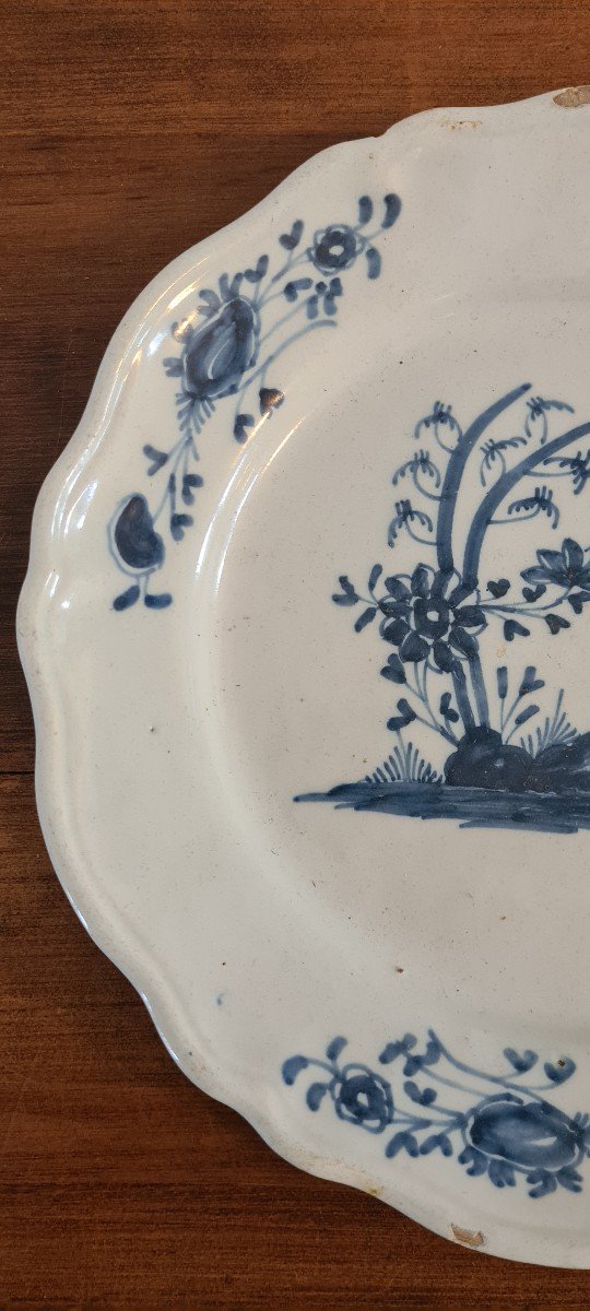 Delf Earthenware Plate With Chinese Decor, 18th Century-photo-3