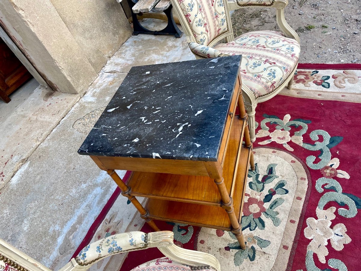 Console, Between Two Louis XVI, In Walnut, 18th Century.-photo-3