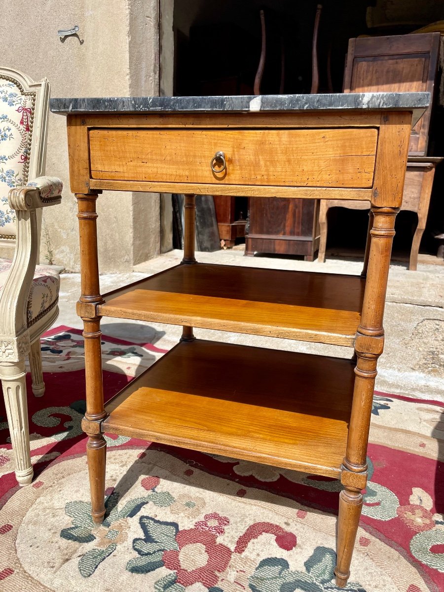 Console, Between Two Louis XVI, In Walnut, 18th Century.-photo-2