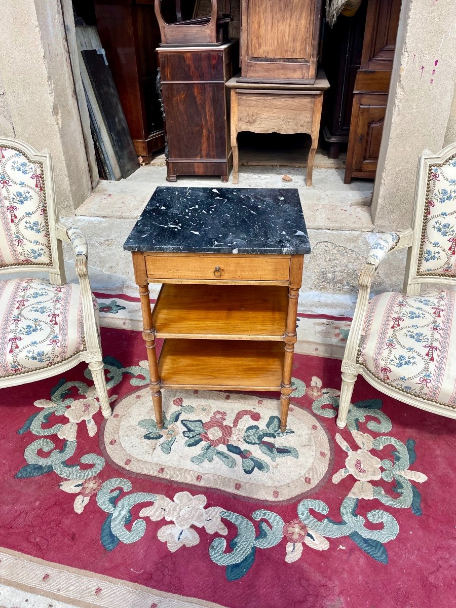 Console, Between Two Louis XVI, In Walnut, 18th Century.-photo-4