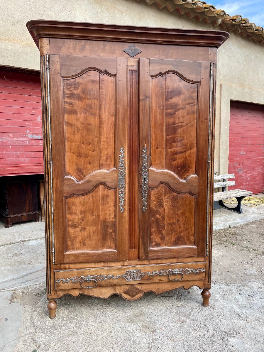 Wardrobe, Transition Louis XV, Louis XVI In Walnut From The 18th Century.-photo-3