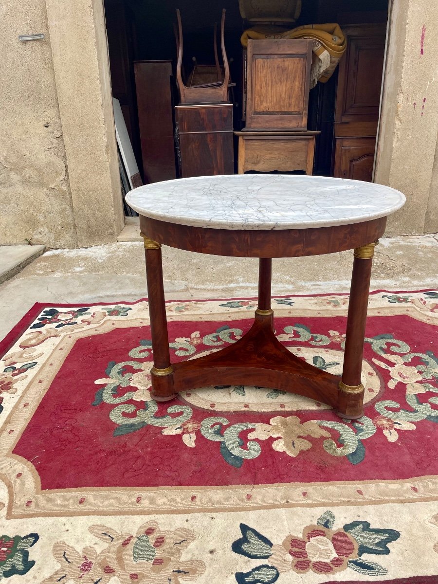 19th Century Empire Mahogany Pedestal Table.-photo-3