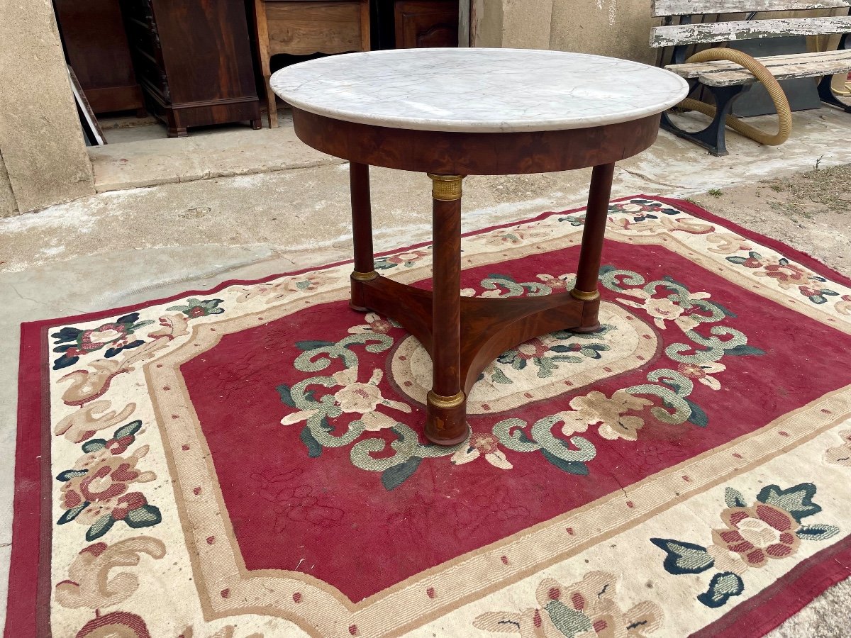 19th Century Empire Mahogany Pedestal Table.-photo-2