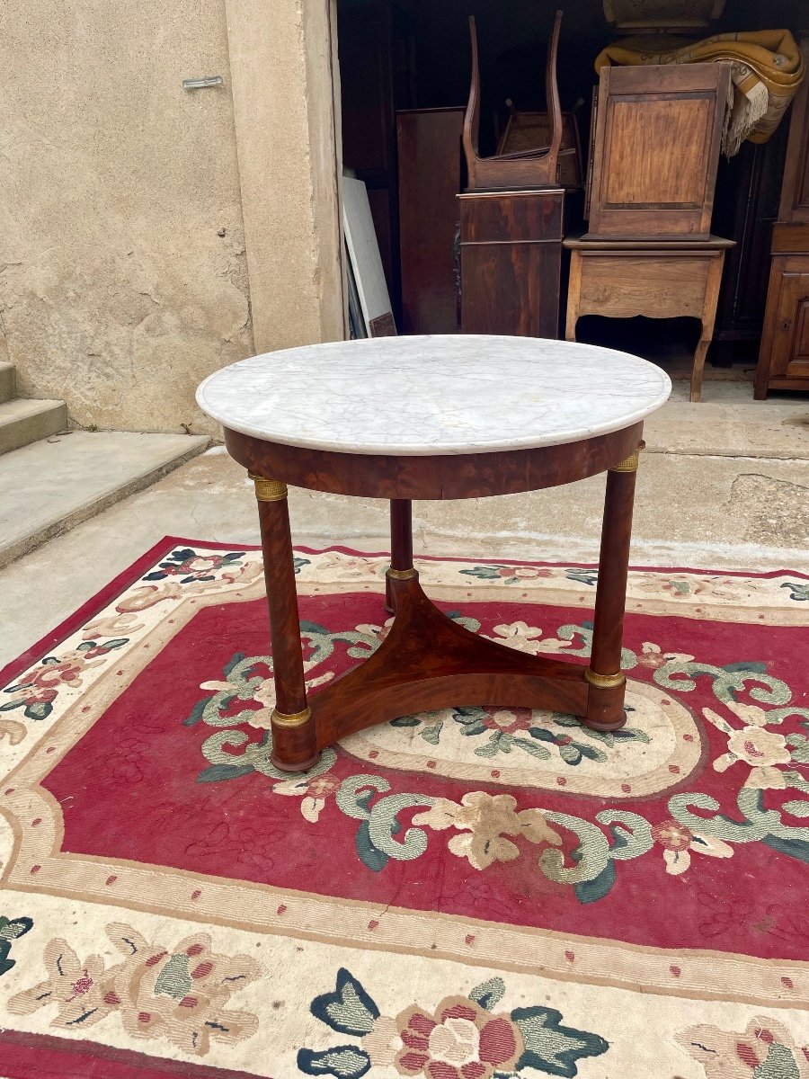 19th Century Empire Mahogany Pedestal Table.-photo-3