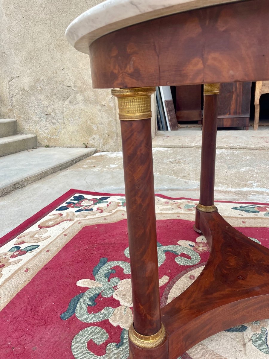 19th Century Empire Mahogany Pedestal Table.-photo-5