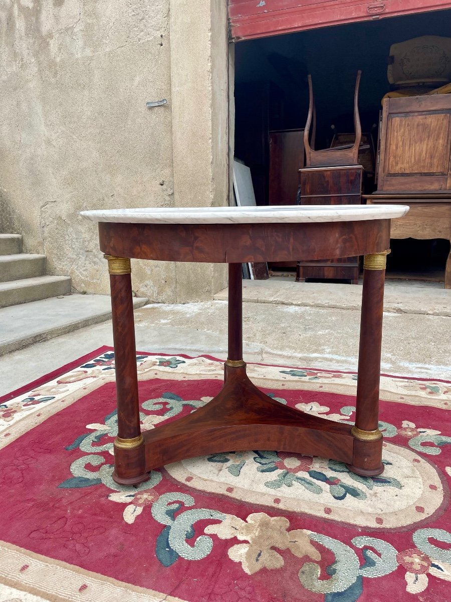 19th Century Empire Mahogany Pedestal Table.