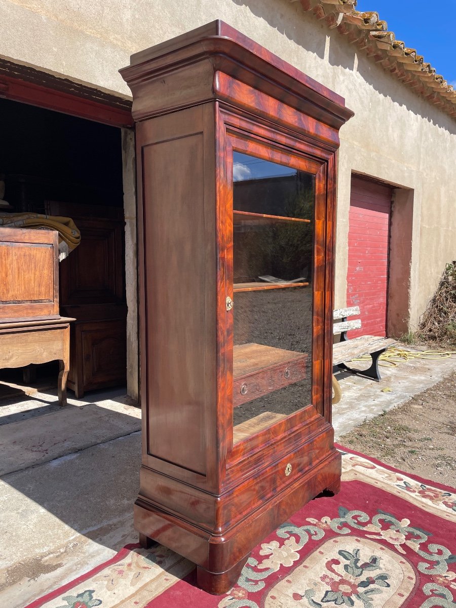 Library,,, Restoration In Mahogany, Flamed, 19th Century -photo-4