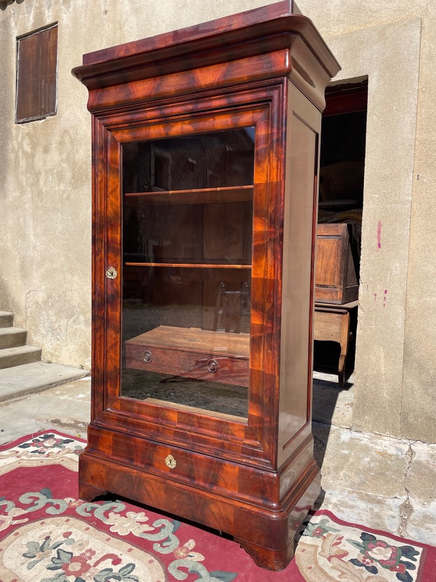 Library,,, Restoration In Mahogany, Flamed, 19th Century -photo-4