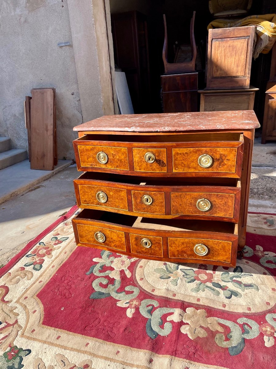 Commode, GAlbée Louis XV En , Noyer  D’époque XVIIIem Siècle.-photo-1