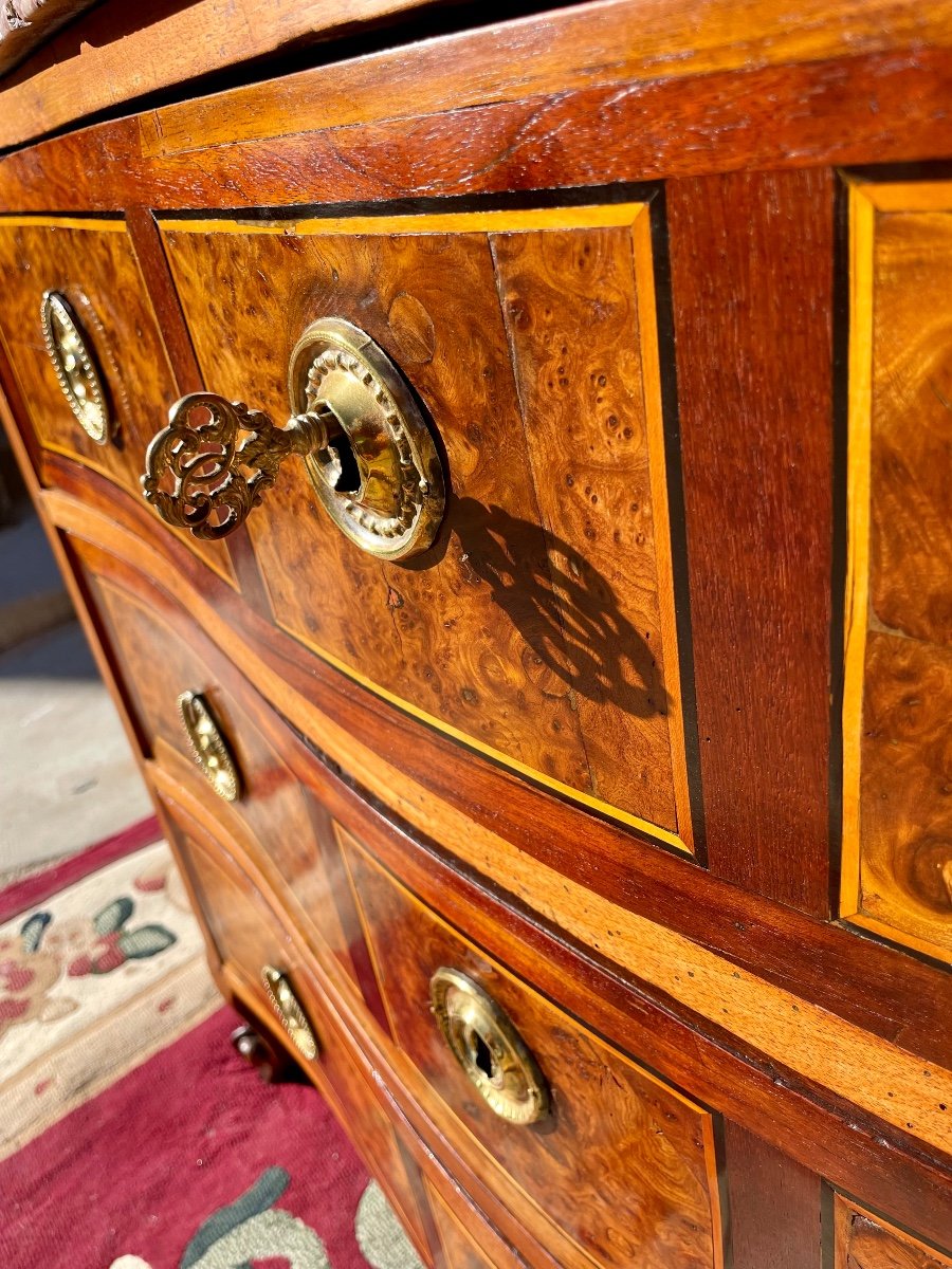 Commode, GAlbée Louis XV En , Noyer  D’époque XVIIIem Siècle.-photo-4