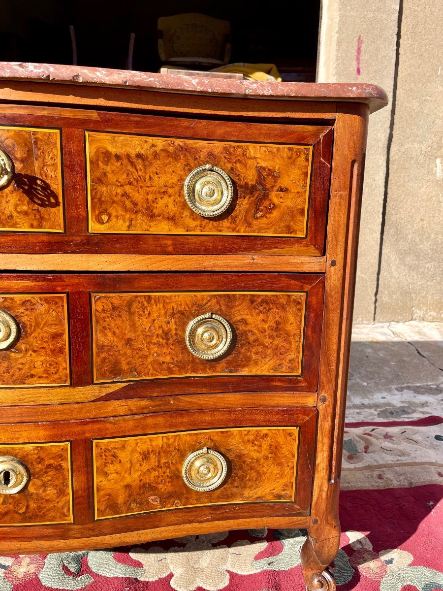 Commode, GAlbée Louis XV En , Noyer  D’époque XVIIIem Siècle.-photo-6