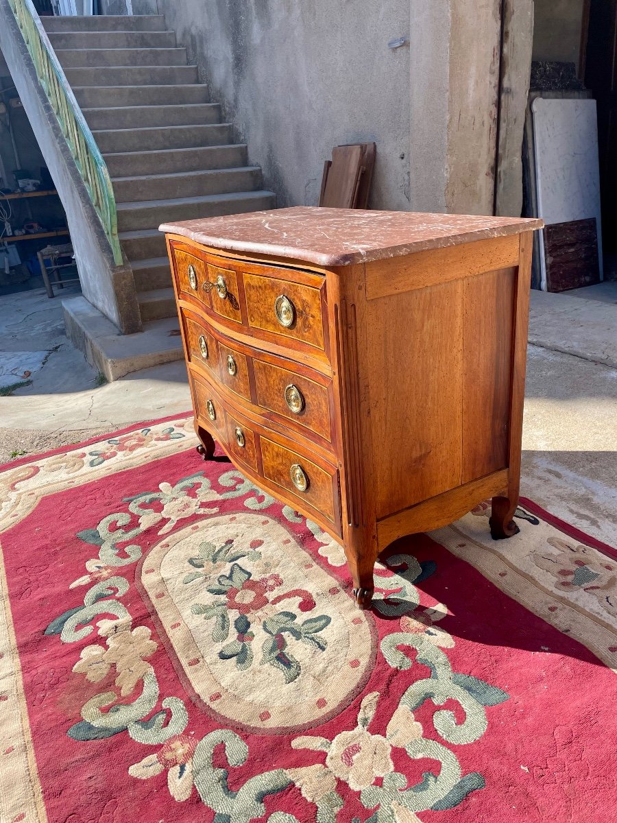 Commode, GAlbée Louis XV En , Noyer  D’époque XVIIIem Siècle.-photo-8