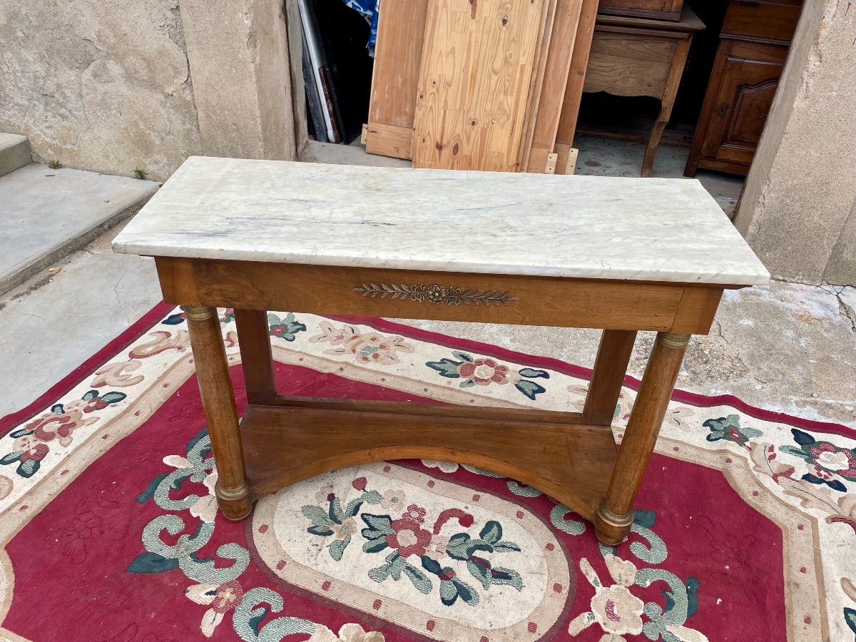 Console, Empire, à Colonne Détachées En Acajou D époque, 1900.-photo-2