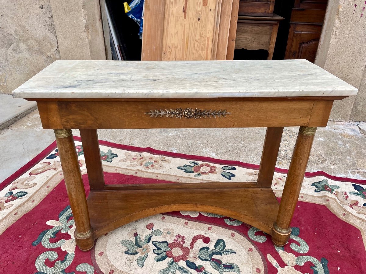 Console, Empire, à Colonne Détachées En Acajou D époque, 1900.-photo-1