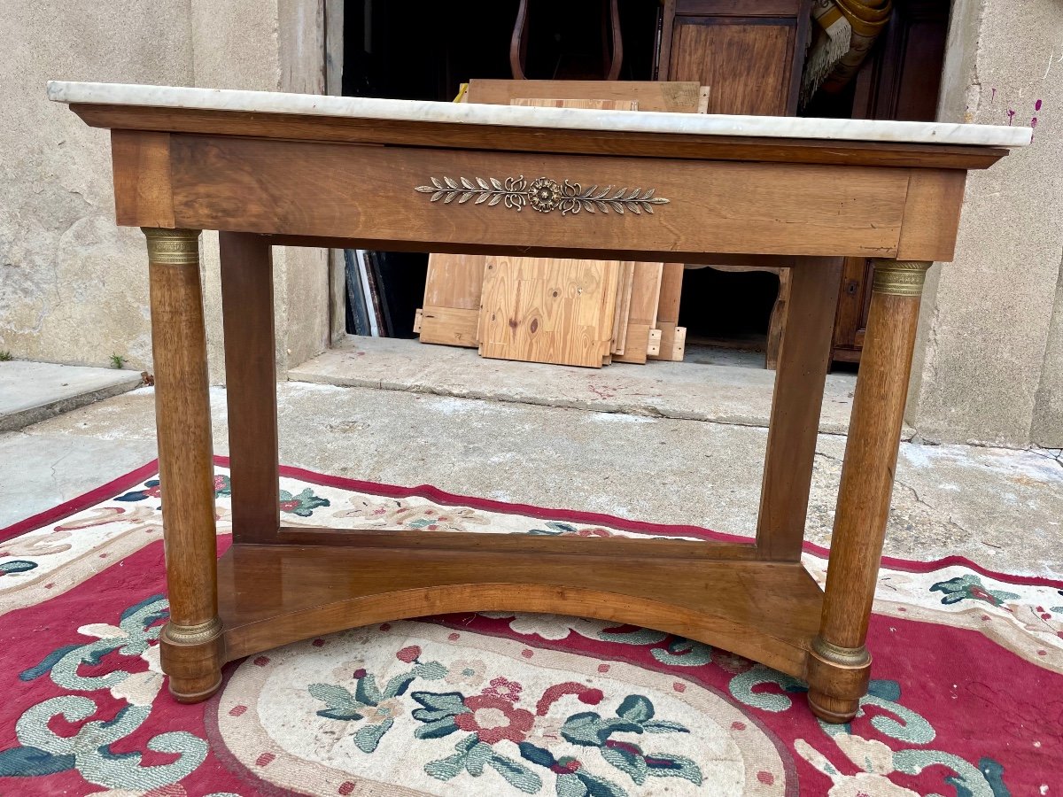 Console, Empire, à Colonne Détachées En Acajou D époque, 1900.-photo-6