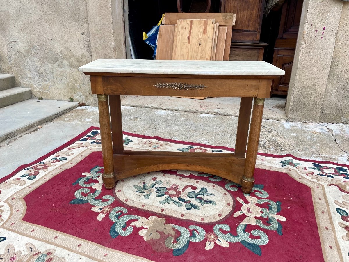 Console, Empire, à Colonne Détachées En Acajou D époque, 1900.